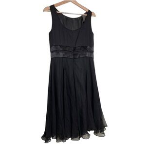 E C I Womens Silk Dress Crew Neck Surplice, Black, 8P